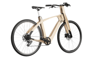 Bicyclette en bois 3 quart arrière